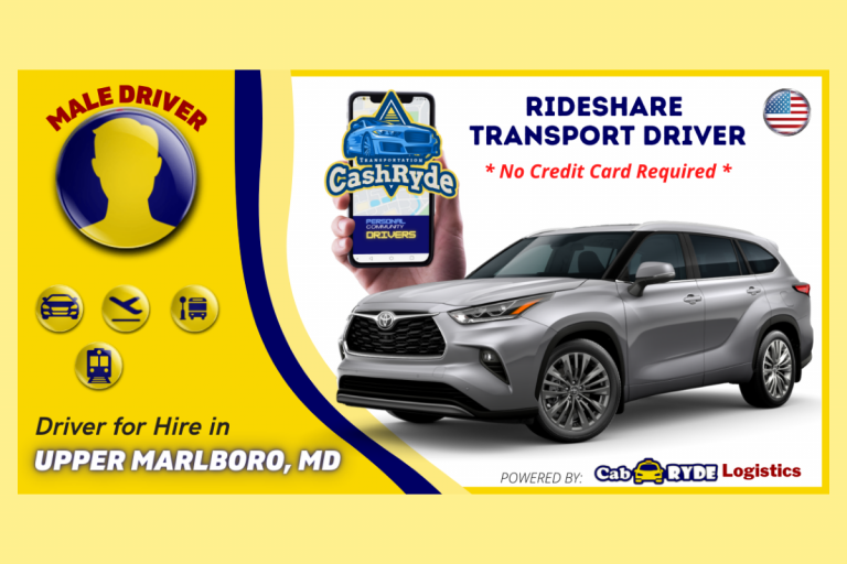 upper marlboro md rideshare driver with 2021 toyota highlander 768x512