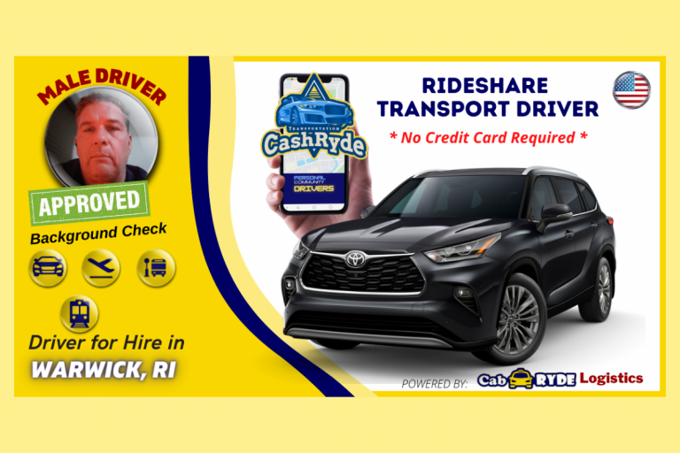 warwick ri rideshare driver with 2022 black toyota highlander 768x512